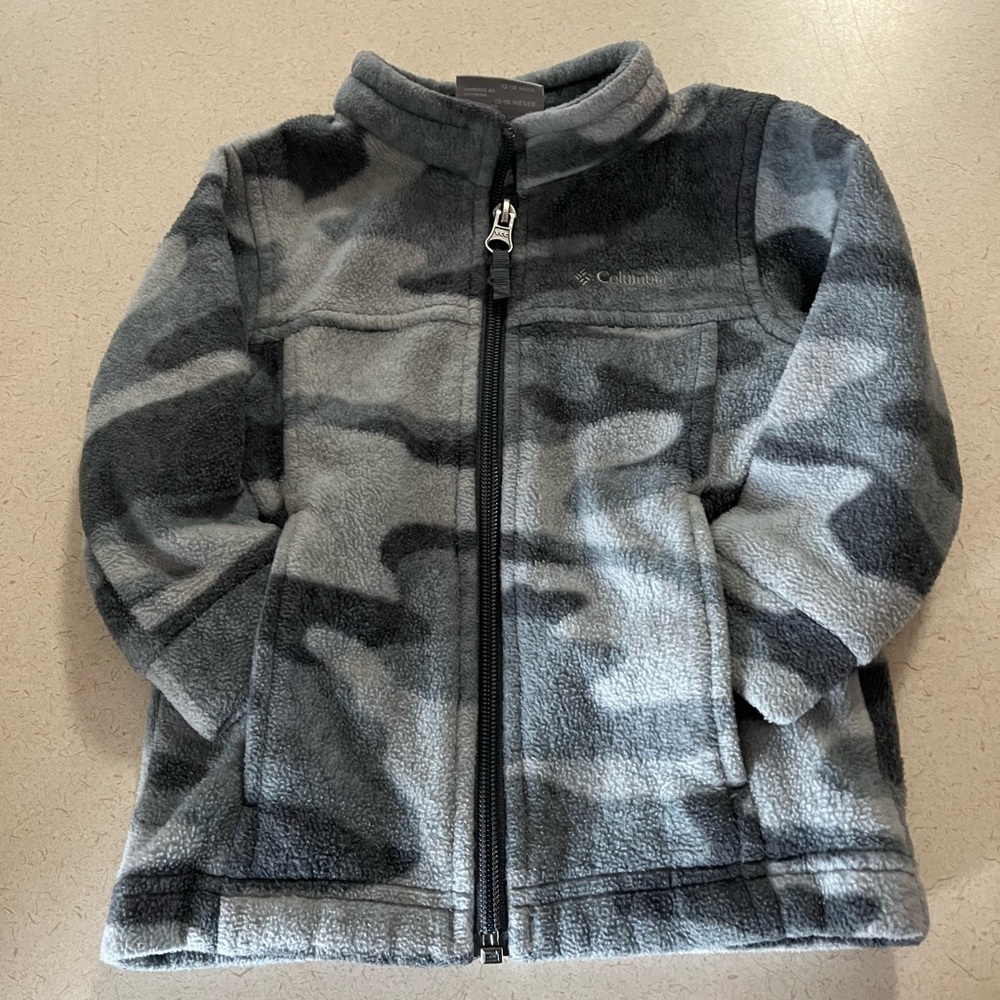 Columbia Gray Camo Fleece Jacket 12/18 months